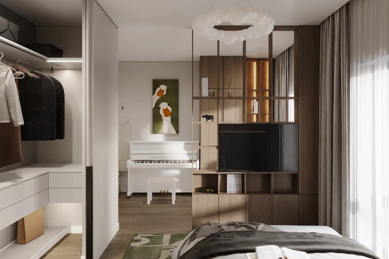 Пример интерьера: Гостиная с индивидуальным дизайном